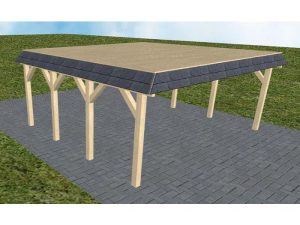 JODA Carport Grömitz KG Master Walmblende, Flachdach vorb.f. Gründach