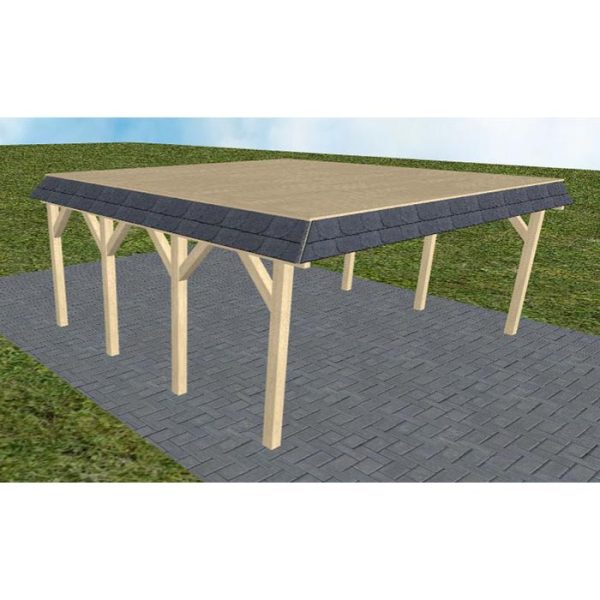 JODA Carport Grömitz KG Master Walmblende, Flachdach vorb.f. Gründach