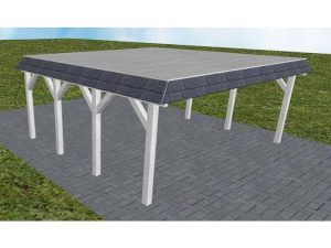 JODA Carport Grömitz KG Select Walmblende, Flachdach vorb.f. Gründach