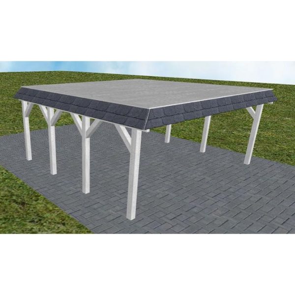 JODA Carport Grömitz KG Select Walmblende, Flachdach vorb.f. Gründach