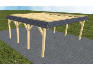 JODA Carport Grömitz KO Classic Walmblende, Flachdach ohne Bedachung