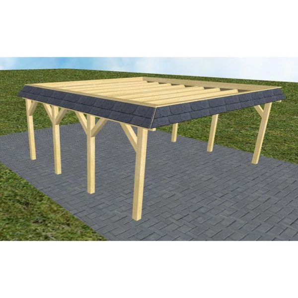 JODA Carport Grömitz KO Classic Walmblende, Flachdach ohne Bedachung