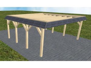 JODA Carport Grömitz KO Master Walmblende, Flachdach ohne Bedachung