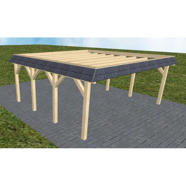 JODA Carport Grömitz KO Master Walmblende, Flachdach ohne Bedachung