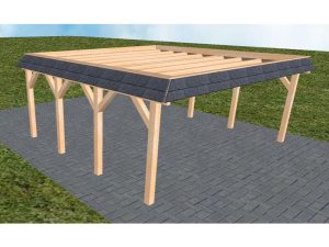 JODA Carport Grömitz KO Perfect Walmblende, Flachdach ohne Bedachung