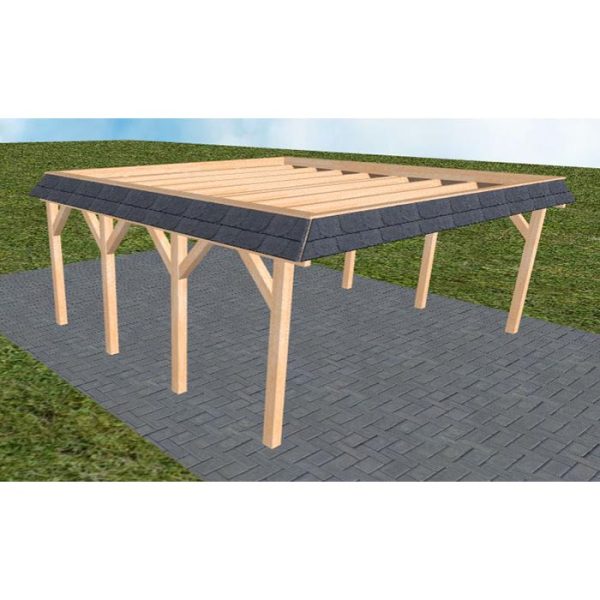 JODA Carport Grömitz KO Perfect Walmblende, Flachdach ohne Bedachung
