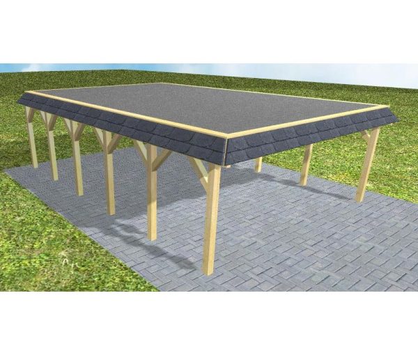 JODA Carport Grömitz LF Classic Walmblende, Flachdach mit EPDM Folie