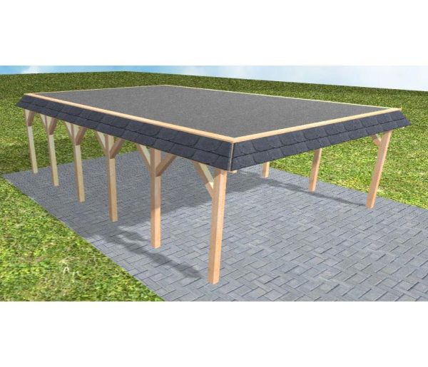 JODA Carport Grömitz LF Perfect Walmblende, Flachdach mit EPDM Folie