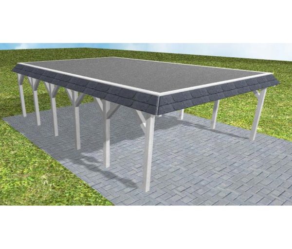 JODA Carport Grömitz LF Select Walmblende, Flachdach mit EPDM Folie