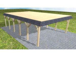 JODA Carport Grömitz LG Master Walmblende, Flachdach vorb.f. Gründach