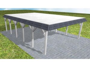 JODA Carport Grömitz LG Select Walmblende, Flachdach vorb.f. Gründach