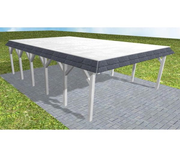 JODA Carport Grömitz LG Select Walmblende, Flachdach vorb.f. Gründach