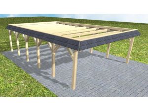 JODA Carport Grömitz LO Master Walmblende, Flachdach ohne Bedachung