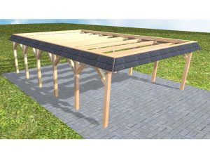 JODA Carport Grömitz LO Perfect Walmblende, Flachdach ohne Bedachung