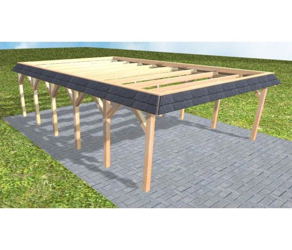 JODA Carport Grömitz LO Perfect Walmblende, Flachdach ohne Bedachung
