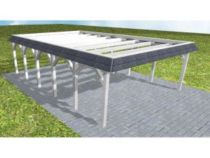 JODA Carport Grömitz LO Select Walmblende, Flachdach ohne Bedachung