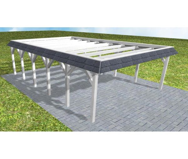 JODA Carport Grömitz LO Select Walmblende, Flachdach ohne Bedachung