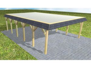 JODA Carport Grömitz LT Classic Walmblende, Flachdach mit Stahl-Trapezplatten Antikondens
