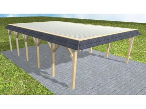 JODA Carport Grömitz LT Master Walmblende, Flachdach mit Stahl-Trapezplatten Antikondens