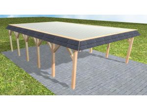 JODA Carport Grömitz LT Perfect Walmblende, Flachdach mit Stahl-Trapezplatten Antikondens