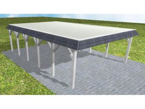 JODA Carport Grömitz LT Select Walmblende, Flachdach mit Stahl-Trapezplatten Antikondens