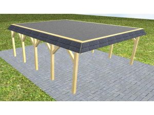 JODA Carport Grömitz MF Classic Walmblende, Flachdach mit EPDM Folie