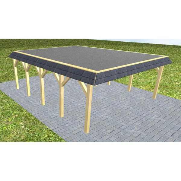 JODA Carport Grömitz MF Classic Walmblende, Flachdach mit EPDM Folie