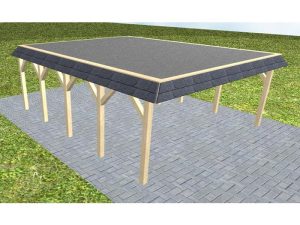 JODA Carport Grömitz MF Master Walmblende, Flachdach mit EPDM Folie