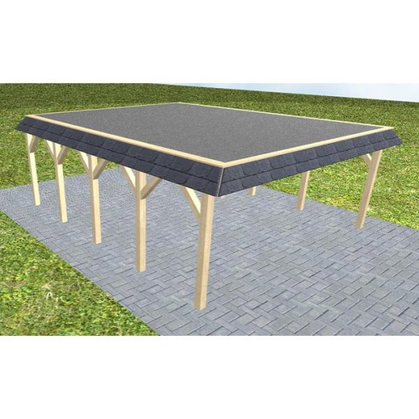 JODA Carport Grömitz MF Master Walmblende, Flachdach mit EPDM Folie