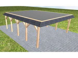JODA Carport Grömitz MF Perfect Walmblende, Flachdach mit EPDM Folie
