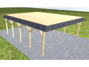 JODA Carport Grömitz MG Master Walmblende, Flachdach vorb.f. Gründach