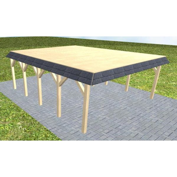 JODA Carport Grömitz MG Master Walmblende, Flachdach vorb.f. Gründach