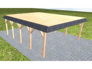 JODA Carport Grömitz MG Perfect Walmblende, Flachdach vorb.f. Gründach