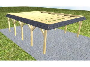 JODA Carport Grömitz MO Classic Walmblende, Flachdach ohne Bedachung