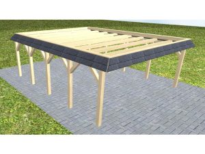 JODA Carport Grömitz MO Master Walmblende, Flachdach ohne Bedachung