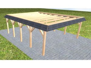 JODA Carport Grömitz MO Perfect Walmblende, Flachdach ohne Bedachung