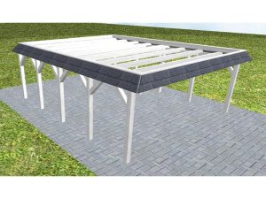 JODA Carport Grömitz MO Select Walmblende, Flachdach ohne Bedachung