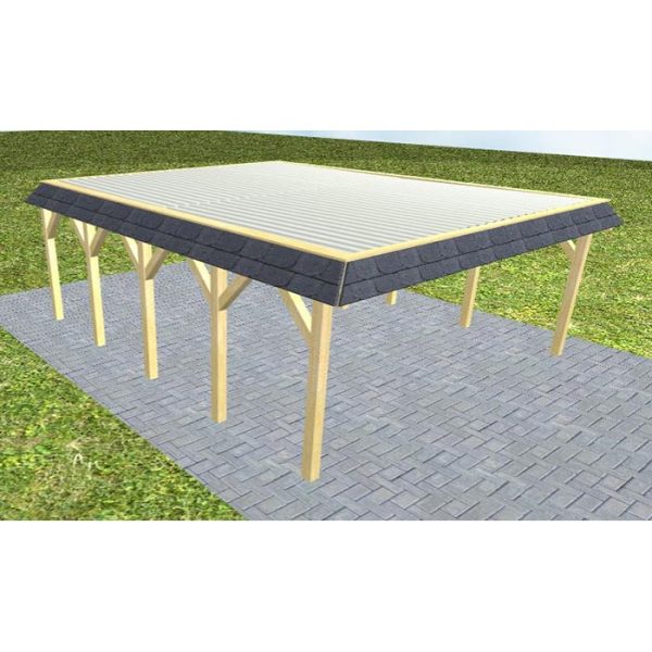 JODA Carport Grömitz MT Classic Walmblende, Flachdach mit Stahl-Trapezplatten Antikondens