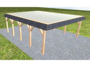 JODA Carport Grömitz MT Perfect Walmblende, Flachdach mit Stahl-Trapezplatten Antikondens
