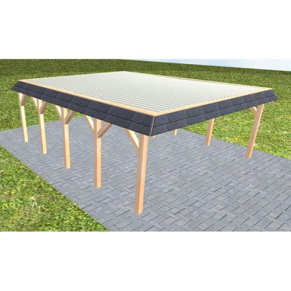 JODA Carport Grömitz MT Perfect Walmblende, Flachdach mit Stahl-Trapezplatten Antikondens