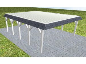 JODA Carport Grömitz MT Select Walmblende, Flachdach mit Stahl-Trapezplatten Antikondens