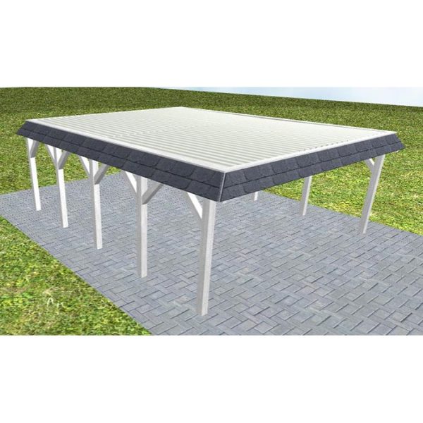 JODA Carport Grömitz MT Select Walmblende, Flachdach mit Stahl-Trapezplatten Antikondens