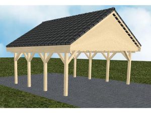 JODA Carport Mölln KD Master Satteldach, incl. Pfannen und Rinne