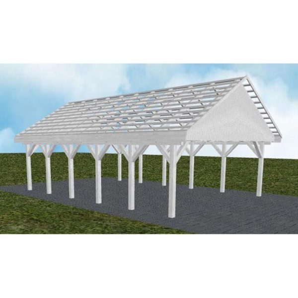 JODA Carport Mölln LO Select Satteldach, ohne Rinne, ohne Pfannen