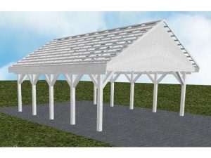JODA Carport Mölln MO Select Satteldach, ohne Rinne, ohne Pfannen