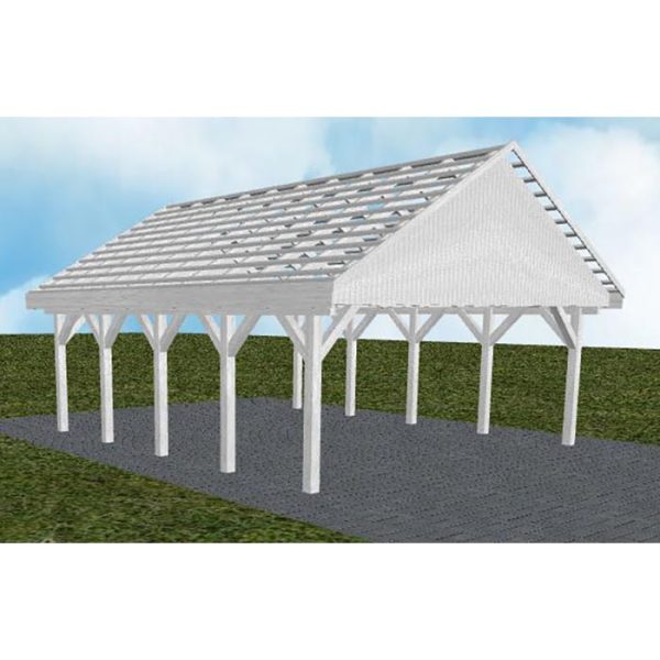 JODA Carport Mölln MO Select Satteldach, ohne Rinne, ohne Pfannen