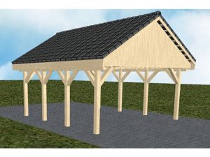 JODA Carport Minden KD Master Satteldach, incl. Pfannen und Rinne