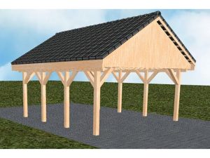 JODA Carport Minden KD Perfect Satteldach, incl. Pfannen und Rinne