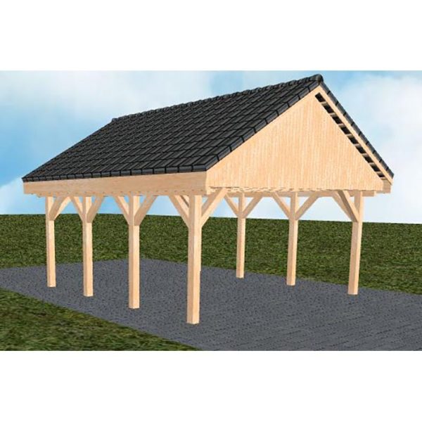 JODA Carport Minden KD Perfect Satteldach, incl. Pfannen und Rinne