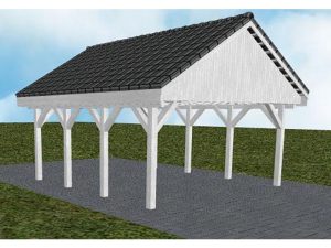 JODA Carport Minden KD Select Satteldach, incl. Pfannen und Rinne